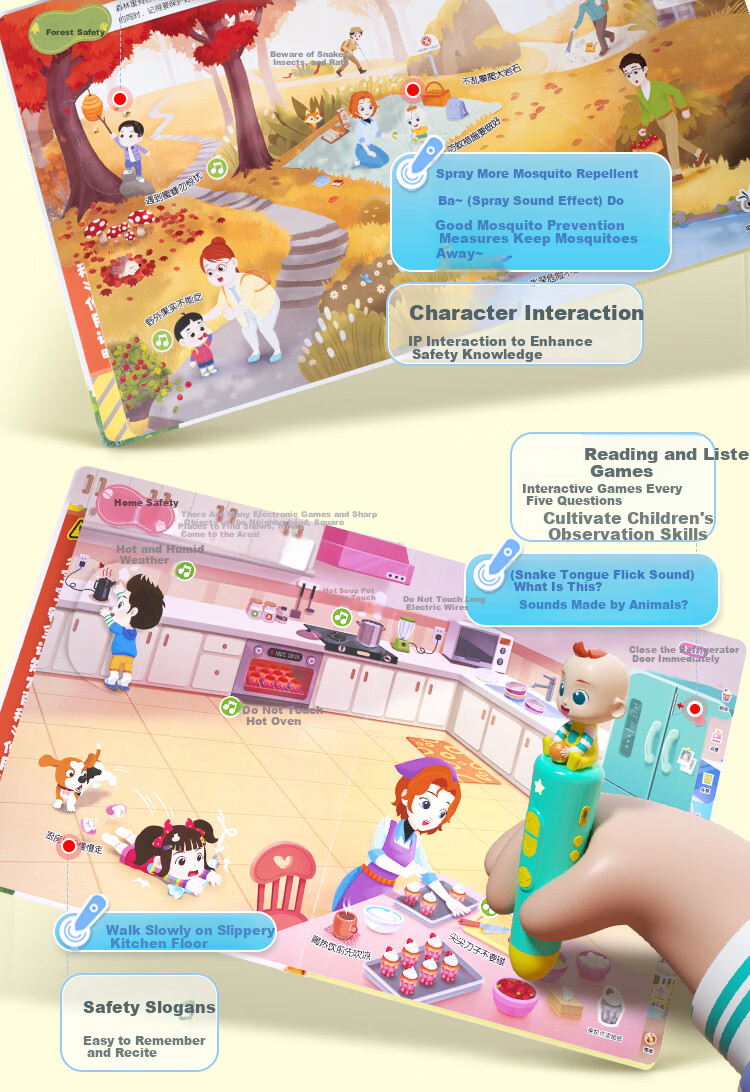 BabyBus Talking Pen Educational Toy for Toddlers 1-3 Years Old Safe Interactive Reading Pen for Kids 6