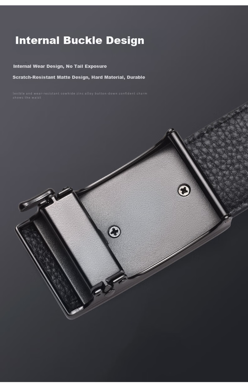 Old Man Head Men's Leather Belt Automatic Buckle Cowhide Waistband Casual Business Belt for Young and Middle-aged Men Birthday Gift for Men 6