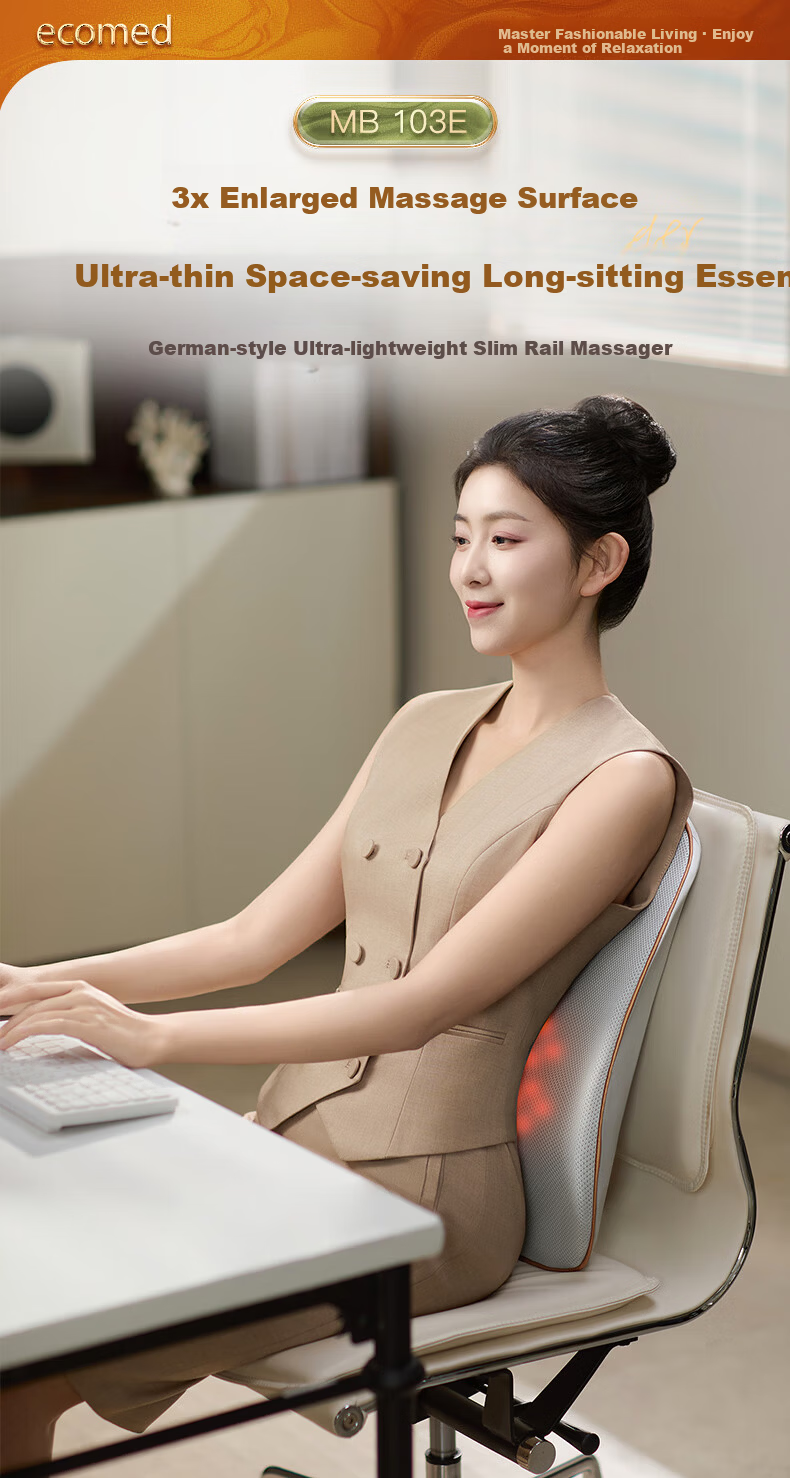 Ecomed German Back Massager Massage Cushion Waist Massager Neck Cervical Shoulder Office Massage Backrest Full Body Practical Birthday Gift for Parents Elders 1