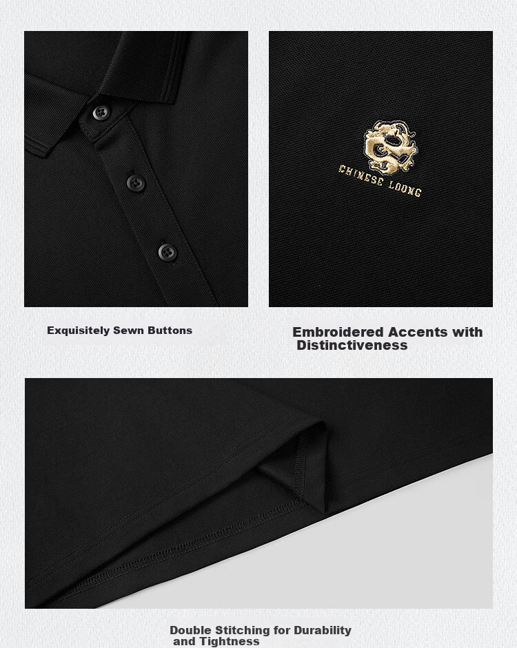 HLA Heilan Home Men's Short Sleeve 26 Chinese Dragon Series Cool Breathable Polo Shirt Summer 12