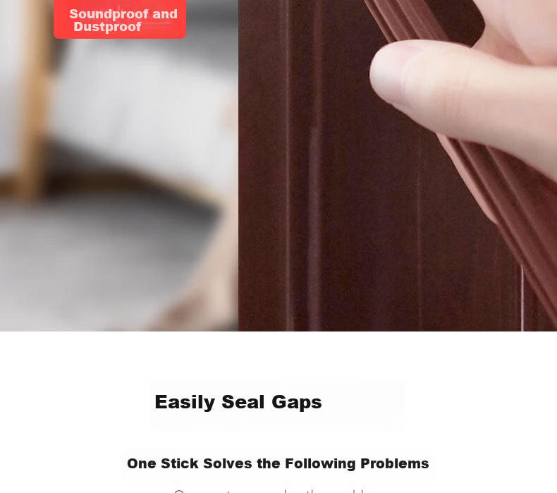 Oumai Anti-theft Door Sealing Strip 10x6mm Weatherproof Soundproof Door Gap Insulation Strip 2