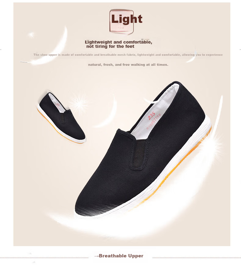 Busheyuan Traditional Handmade Thousand-Layer Sole Cloth Shoes Women Single Shoes Beef Tendon Sole Old Beijing Cloth Shoes Women YW08 Black 35 5