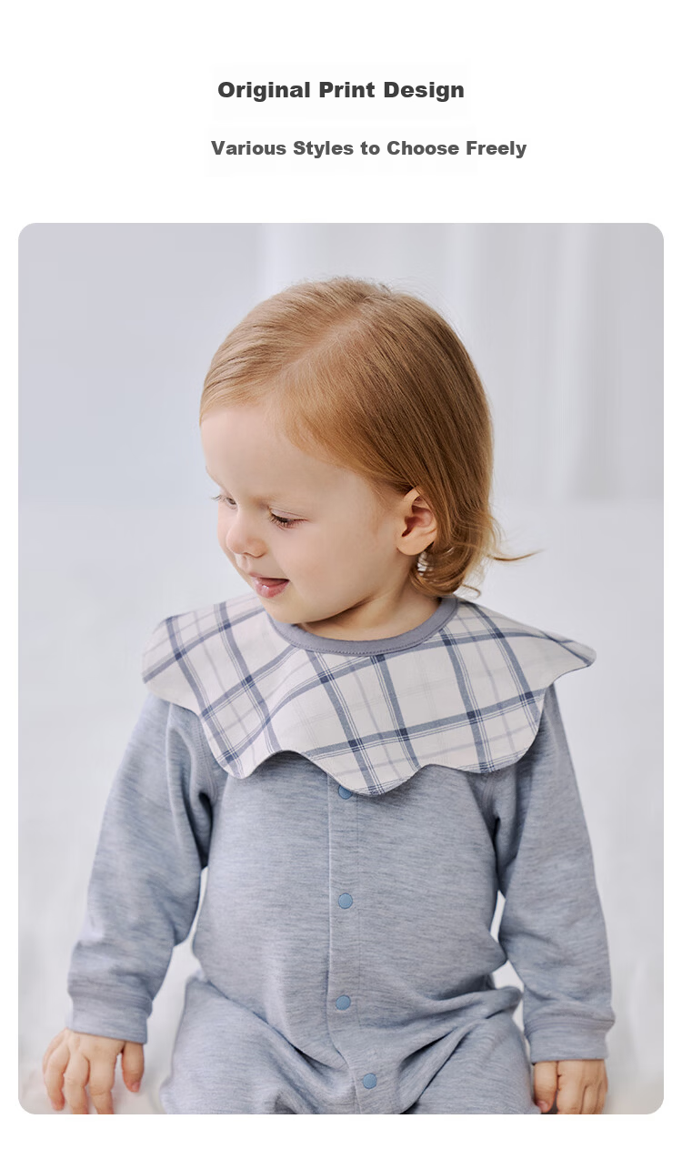 Babylove Baby Petal Bib Pure Cotton Newborn Anti-Spit-Up Four Seasons Feeding Bib Baby Drool Towel 6