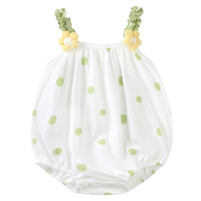 Youqi Baby Girl Summer Thin Strap Romper Infant Cute Newborn Full Moon Hundred Days Bodysuit