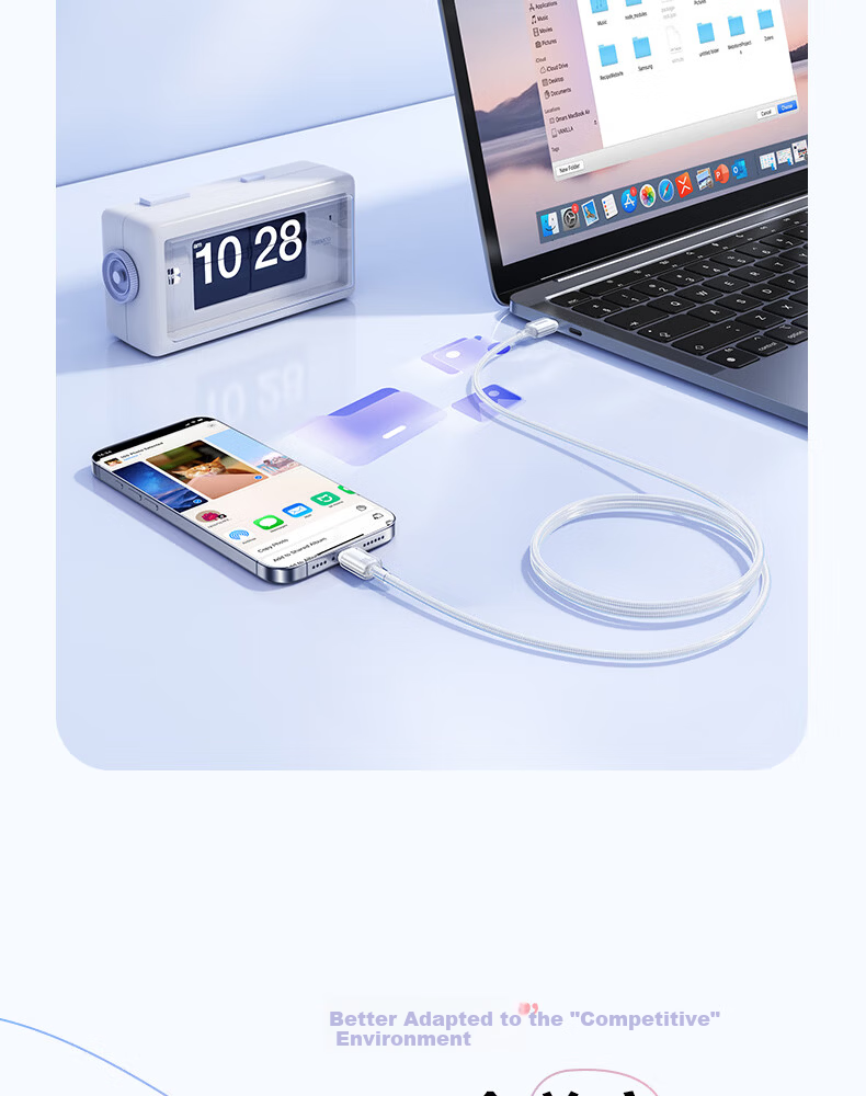 Baseus Magnetic Dual-Head Type-C PD 100W Fast Charging Cable for Huawei Honor Xiaomi Apple iPad Laptop Phone 1m Pink 18