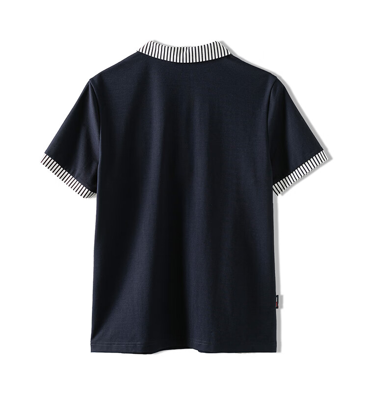 ELLE ACTIVE Classic Striped V-Neck Short Sleeve T-Shirt for Women Casual Slim Fit Top Summer Navy Blue S 14