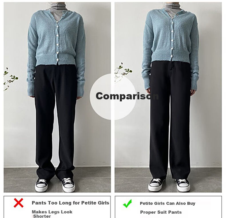 LangSha High Waist Straight Leg Suit Pants for Women Spring Summer Lightweight Draped Slim Wide Leg Casual Work Trousers 17