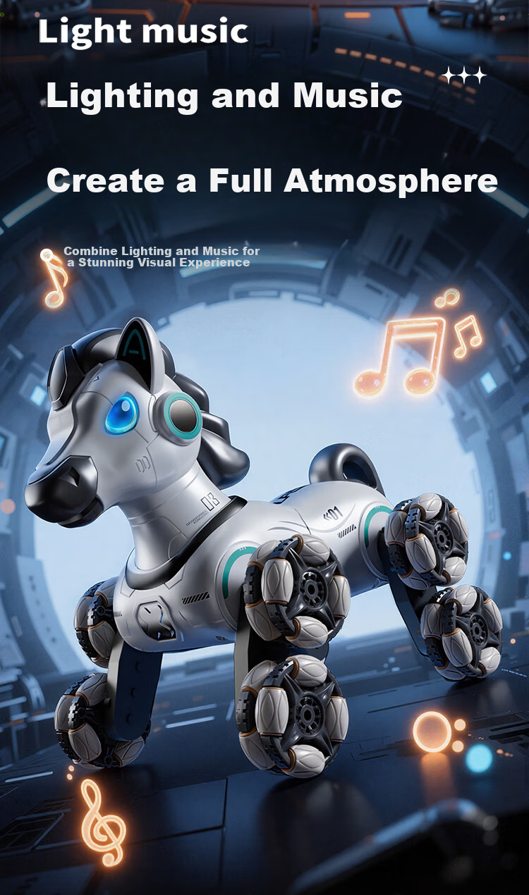 Aojia Kids Toy 3-6 Years Old Boys Birthday Gift Robot Dog RC Remote Control Car Stunt Transform Drift Horse 12
