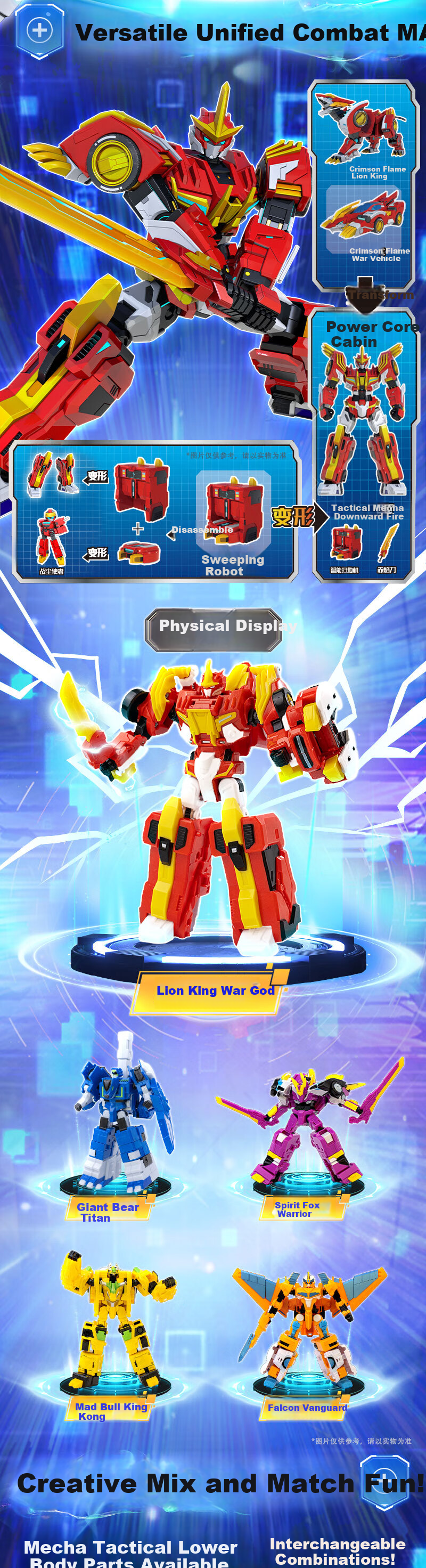 Fansiqi Kaishou Superman 3 Lion King War God Combined Transforming Robot Boy King Kong Toy Children's New Year Gift 4