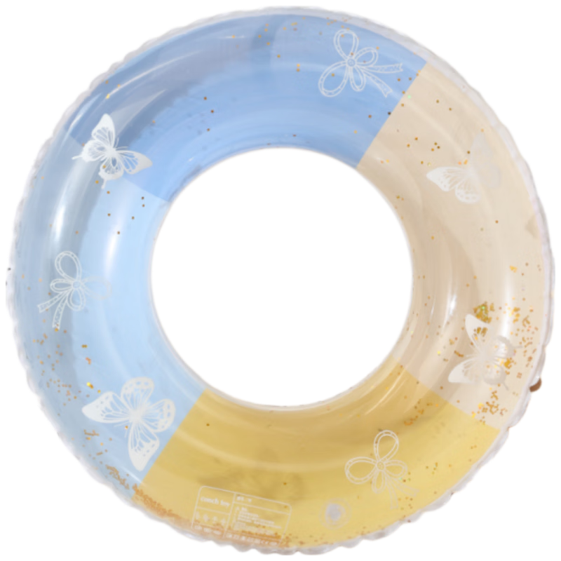 Youyou Thickened Anti-Tip Double Airbag Swimming Ring Unisex Children's Float 96411 Blue Butterfly 70cm
