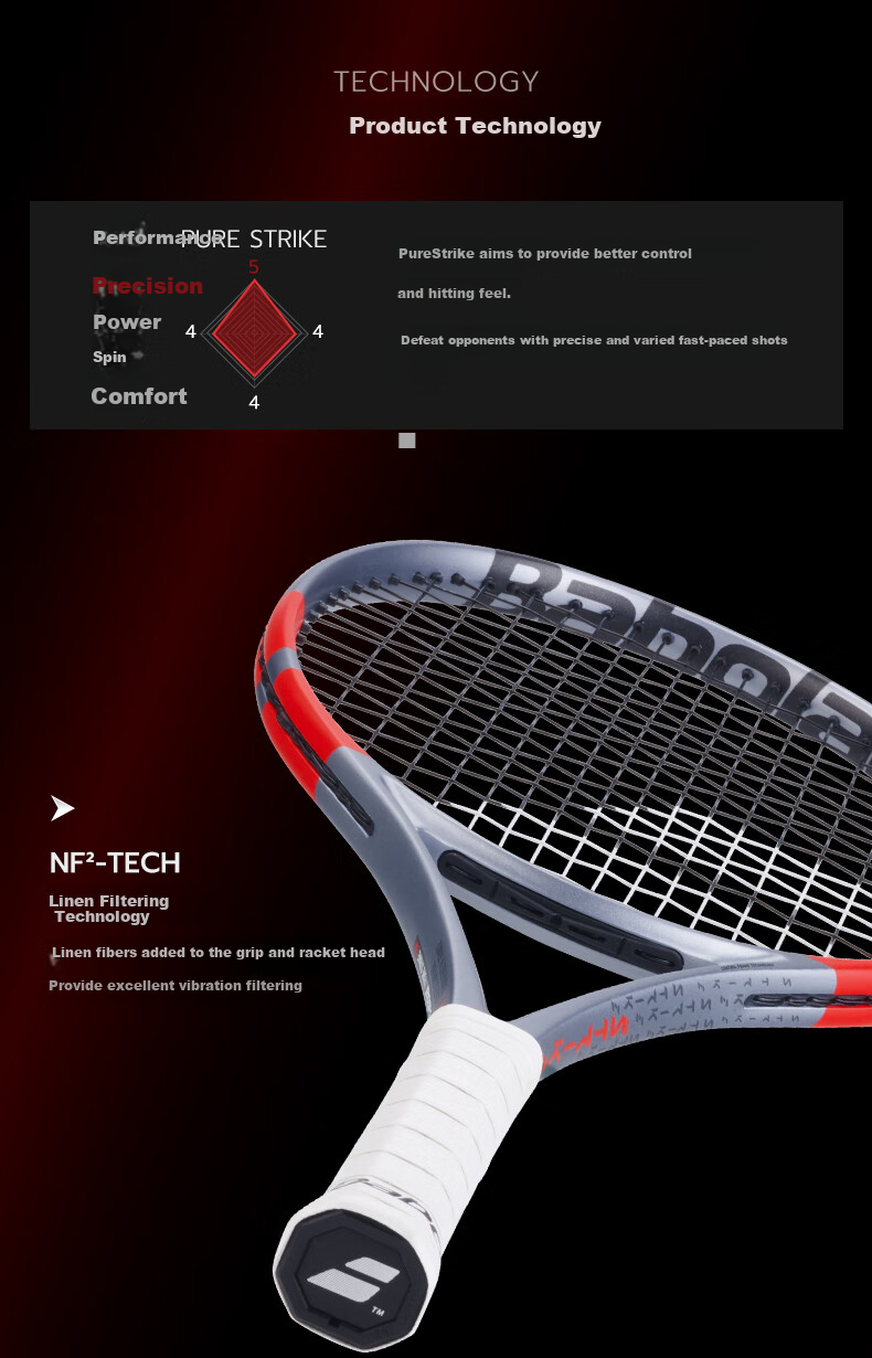 Babolat Pure Strike Tim Norrie Full Carbon Professional PS Tennis Racket [Pre-strung] 3