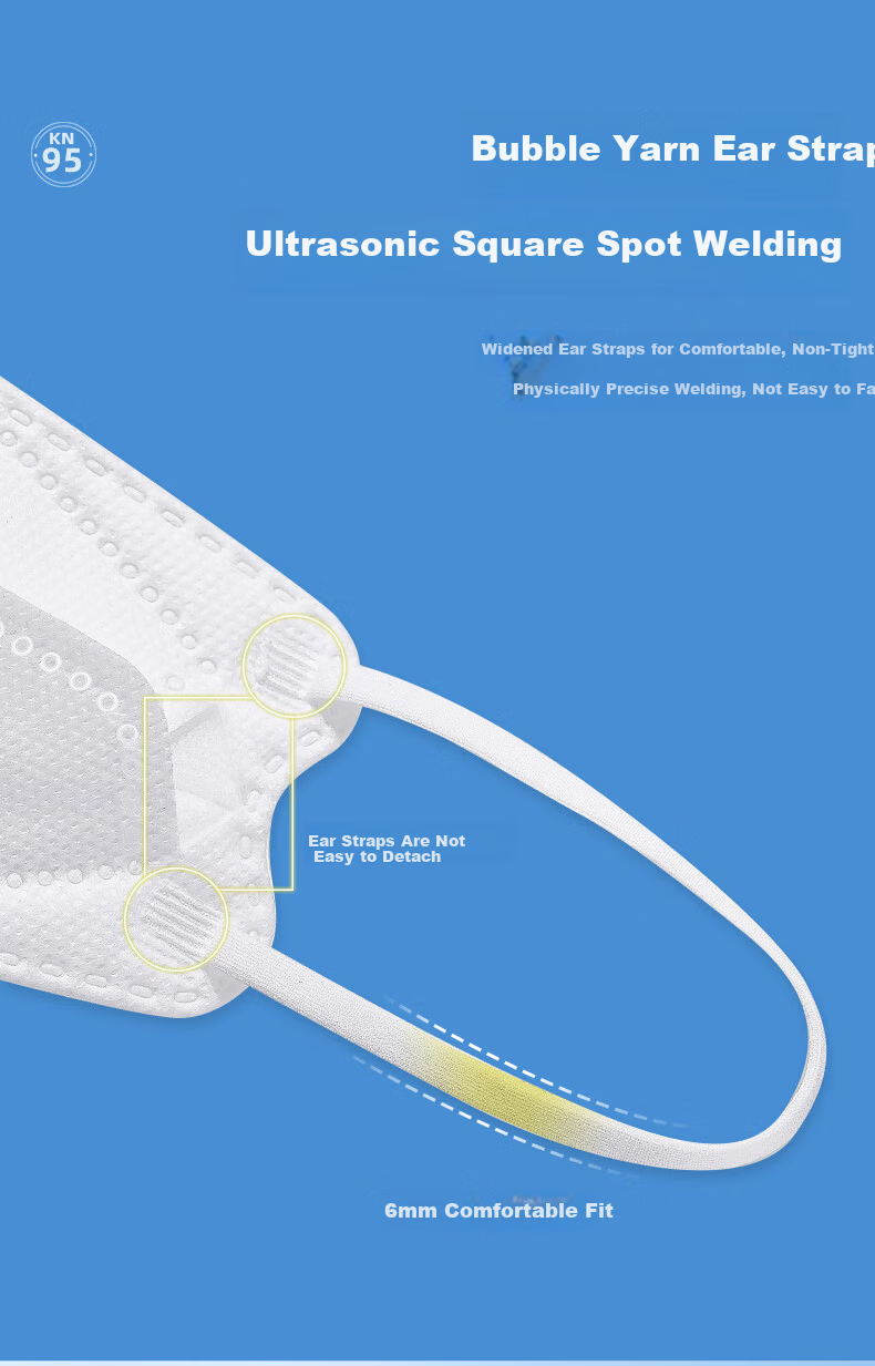 Leyoubaiyi KN95 Mask 50pcs Disposable 3D Dustproof Anti-Droplet Industrial Dust Haze Protection Double-Layer Meltblown Fabric Individually Packaged White 5