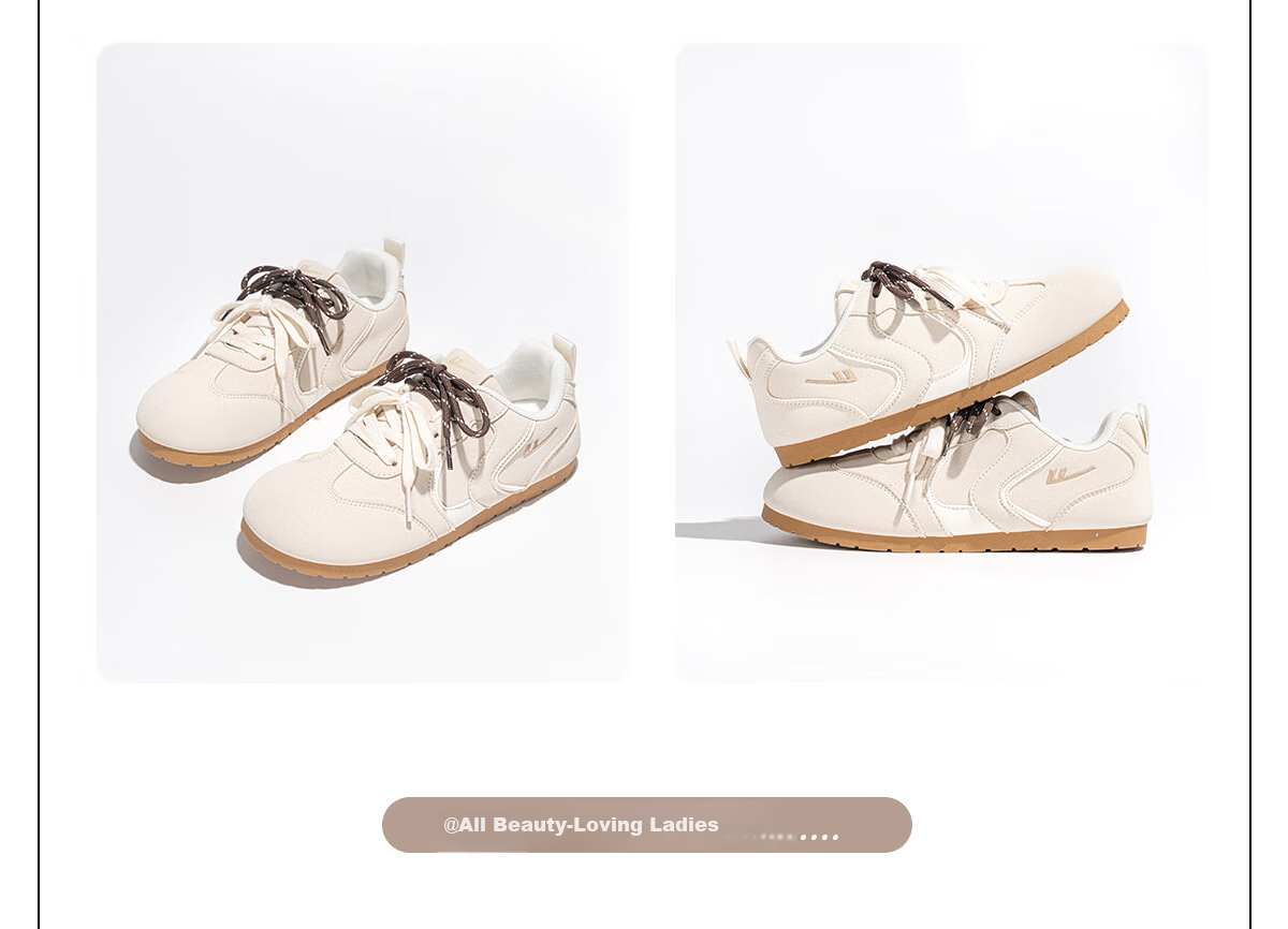 Warrior Women's Casual Ballet Style Sneakers Spring Summer Beige Size 40 Comfortable Soft Sole Fashion Versatile Shoes 17