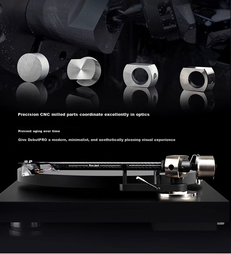Pro-Ject Debut Pro B Vinyl Turntable Black - Austrian Original Imported Home Record Player 9