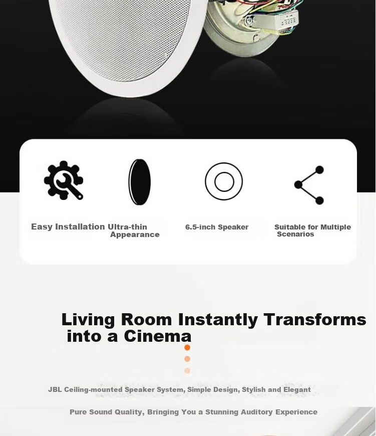 JBL CSS8006BM 6.5-Inch Ceiling Speaker Embedded TV Living Room Background Music Ceiling Speaker Commercial Public Address Conference Room Constant Voltage Ceiling Speaker 2