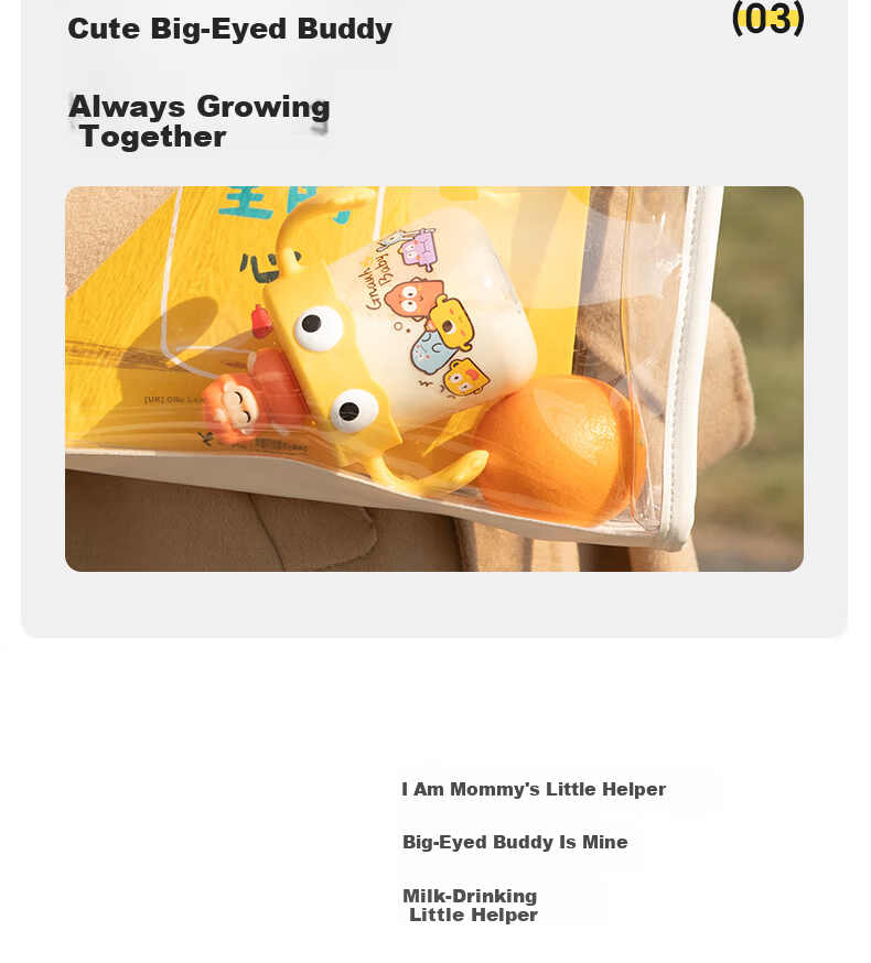 Huang Chong Children's Milk Cup 1-3 Years Straw Cup Baby Drinking Bottle with Handle Learning Cup Liser Orange 240ml 24