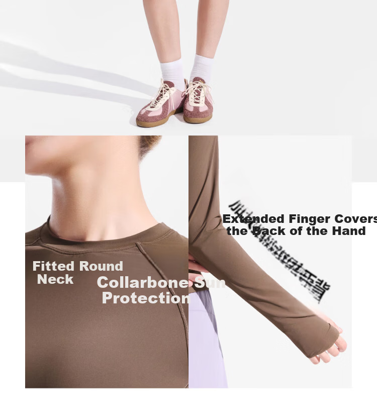 Beneunder Women's Sports Sun Protection Jacket Long Sleeve Quick-Dry Breathable Base Layer Shaping Top HE018 Burgundy Purple XL 19