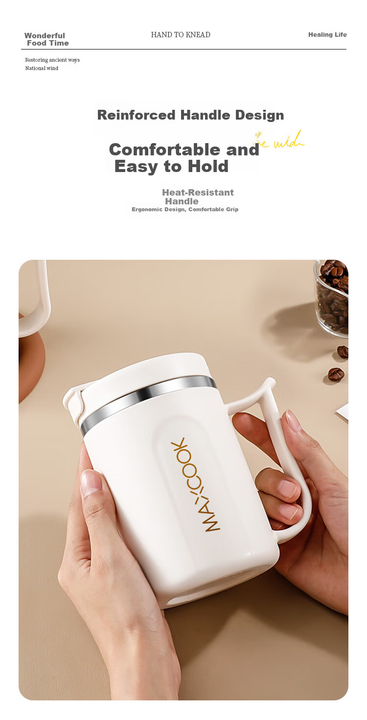 MAXCOOK 304 Stainless Steel Mug Home Office Coffee Brewing Cup with Straw High Cool Gray MCB2467 3