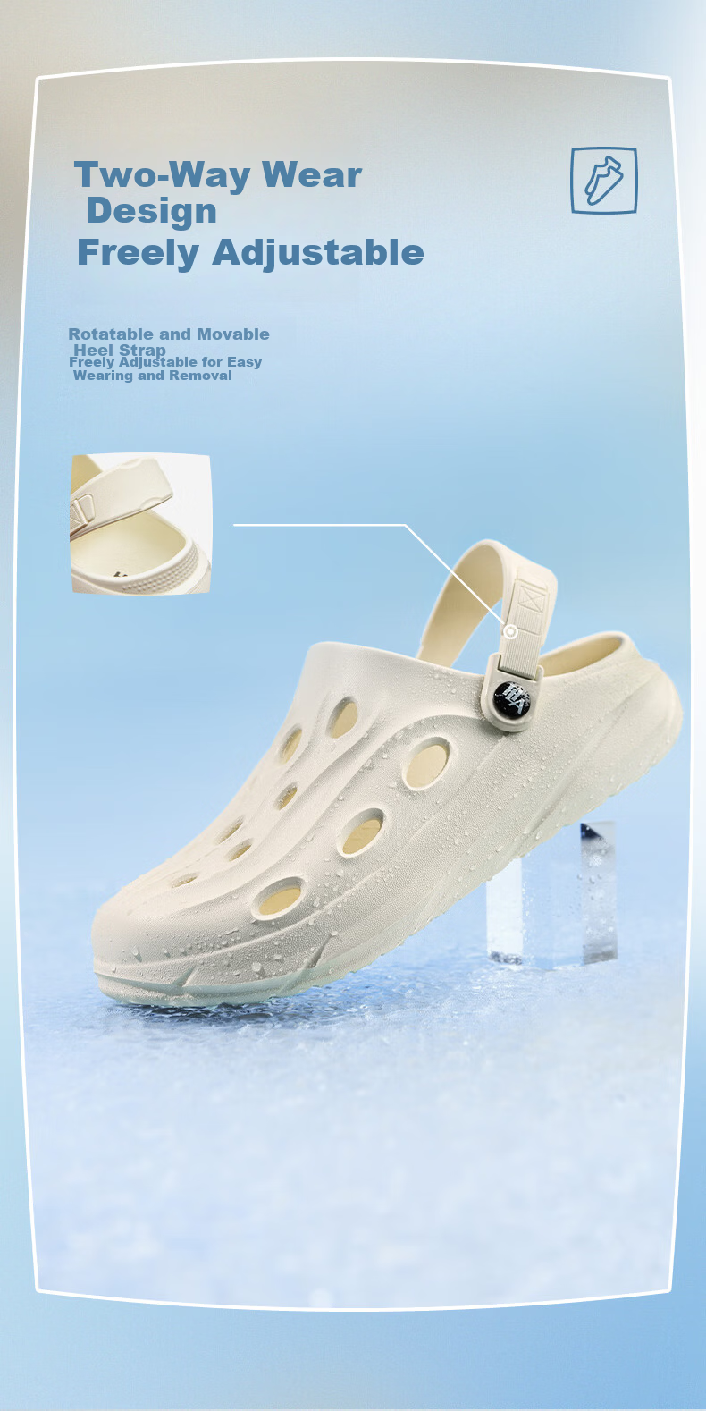 HLA Men's Outdoor Sandals Beach Clogs K047/K061 Beige Size 38/39 (Dual Size) 3
