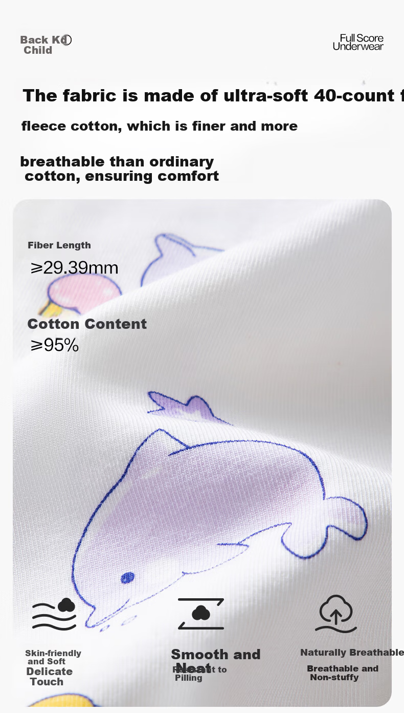 PurCotton Kids 7A Antibacterial Stretch Underwear 3-Pack 14
