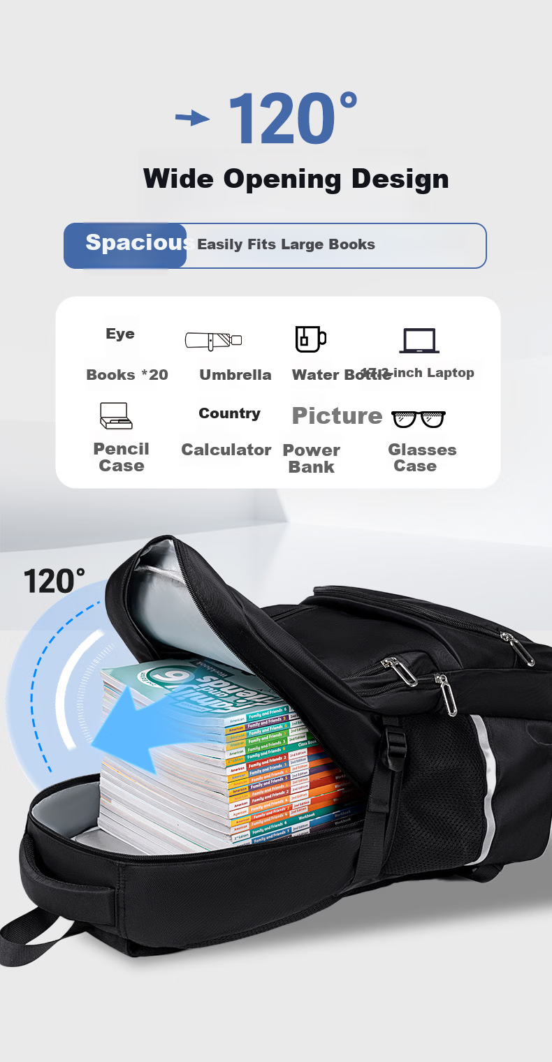 VICTORIATOURIST Backpack for Middle School Boys, Ergonomic Spine Protection, Lightweight, Large Capacity Laptop Travel Backpack for High School and College Students 5
