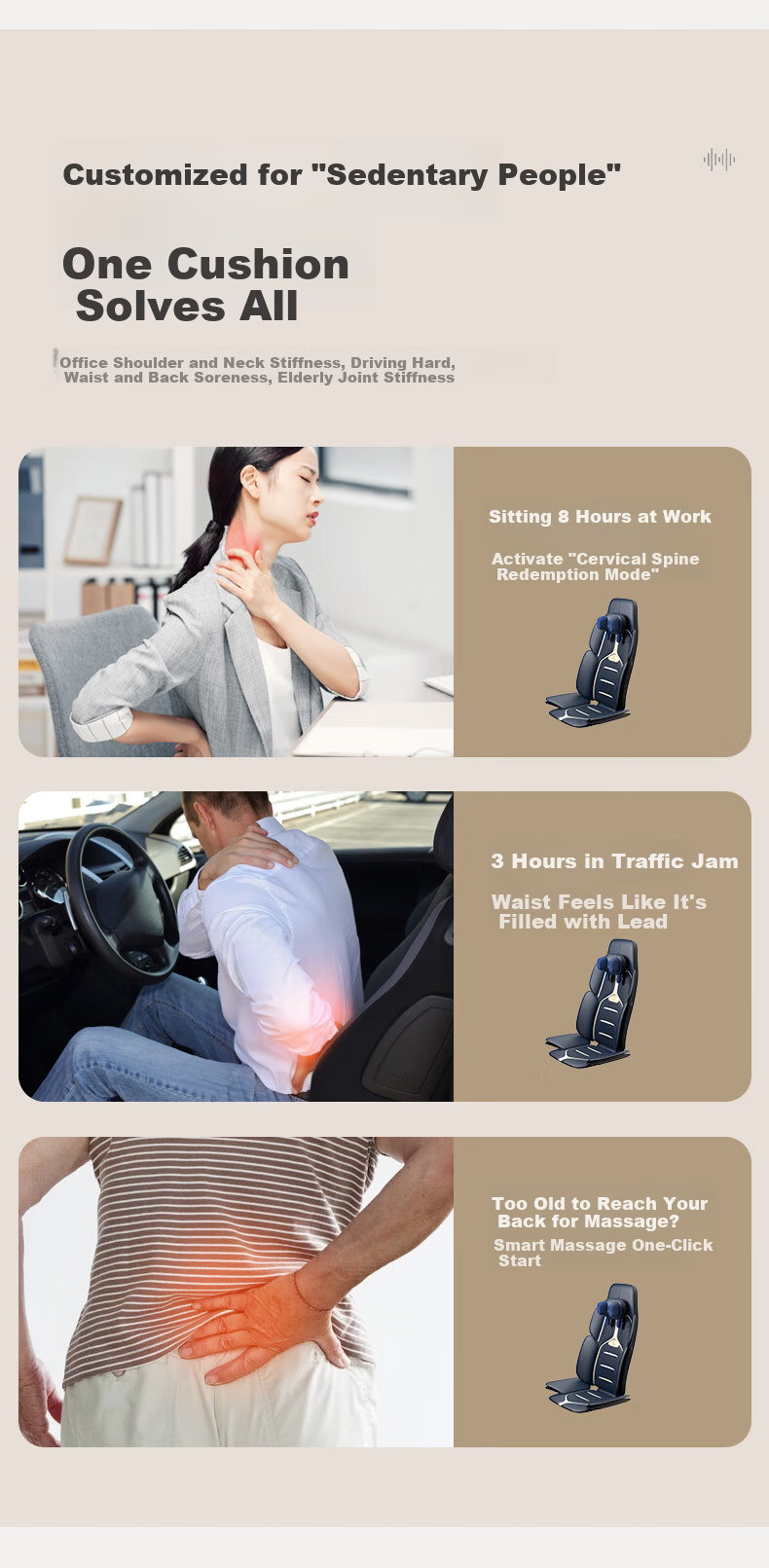 CLORIS S18 German Full-Body Massage Mat Recliner 4D Mechanical Neck and Waist Massager Car Massage Cushion with Heat Therapy Mother's Day Gift for Mom 14
