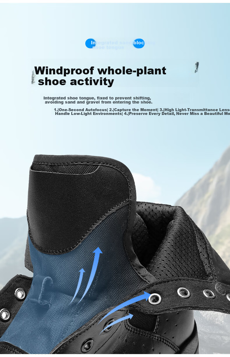 Qiangren Men's Boots Jihua 3515 Original Training Boots Outdoor Anti-Puncture Windproof Sports Boots JDA24336 Black Size 46 6