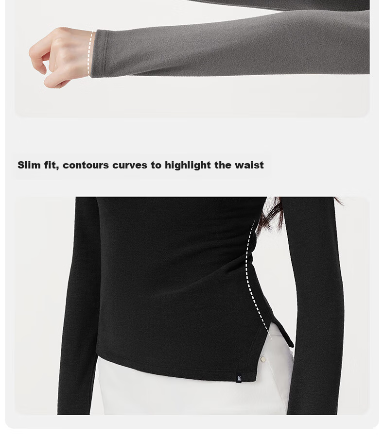 Banlian Padded Chest Base Layer Half Turtleneck Thermal Long Sleeve Fleece Winter Top 32