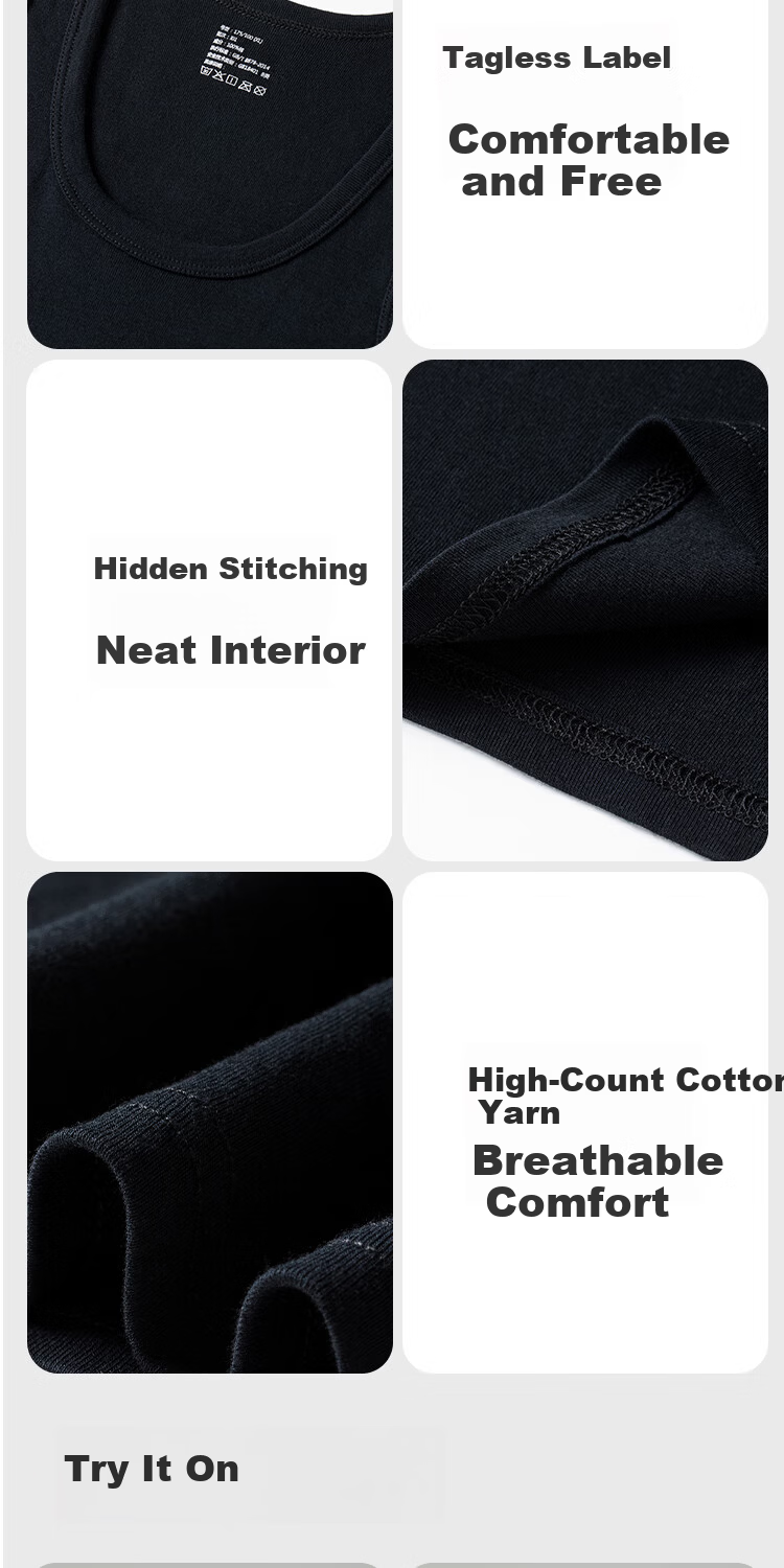 HLA Men’s Cotton Sleeveless Vest, Breathable Basic Thin Undershirt, 2-Pack 11