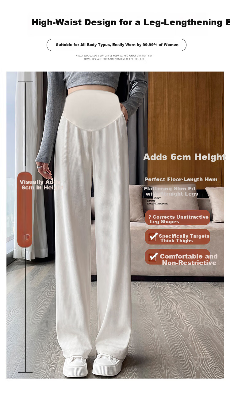 JOYNCLEON Maternity Pants Spring Summer Petite Casual Wide-Leg Leggings Outerwear Pants Beige 2XL Jyk86701 7