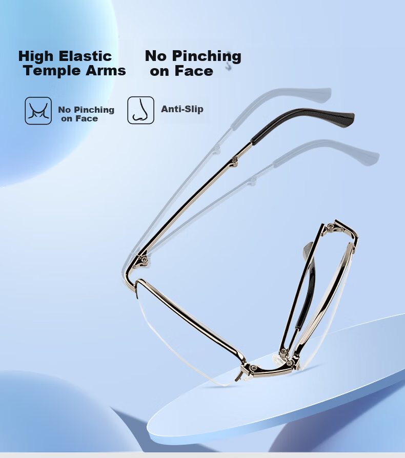VGO Reading Glasses for Men And Women, Fashionable Ultra-Light High-Definition Anti-Blue Light Glasses for Elderly, Model 506 Black Gun Color, 300 Degrees 2