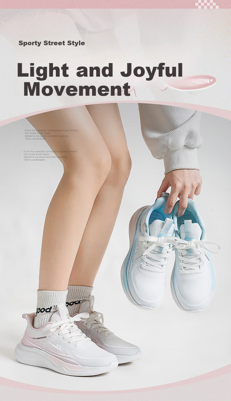 Warrior Official Women's Summer Flyknit Sports Shoes 2026 Women's Running Shoes White Pink (Leather) Size 37 1