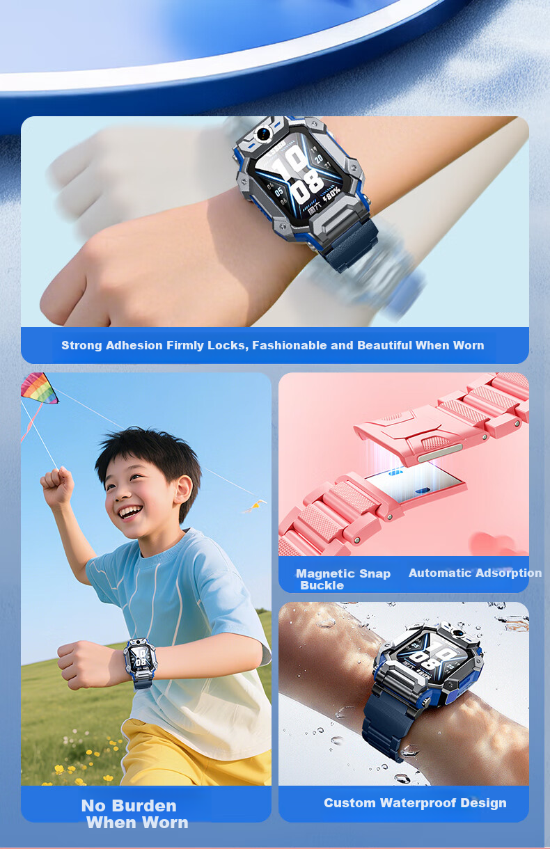 CangHua Magnetic Buckle Replacement Strap for Xiaotiancai Kids Smartwatch Z11/Z10/Z9/Z8/Z8A/Z7/Z7S/Z6/Z6Pro/Z6S/D3/Q2A Children's Student Phone Watch Band 2