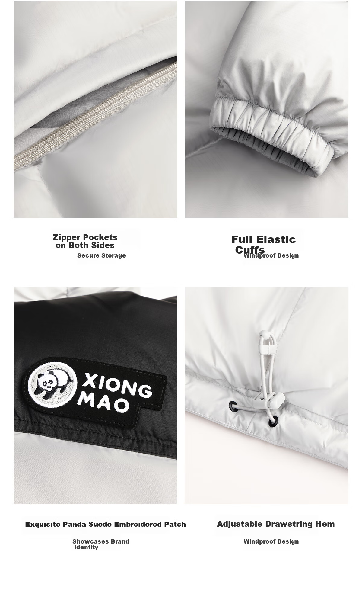 Panda Zhang Yuxi Style "Bubble" Down Jacket Unisex Autumn Winter Thickened Warm Hooded Puffer Coat 144Y5 29
