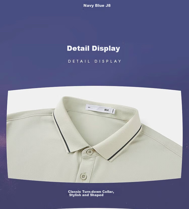 HLA Short-Sleeve Polo Shirt for Men, Three-Body Collaboration Series, Cool-Feeling Short-Sleeve Shirt for Men in Summer 25