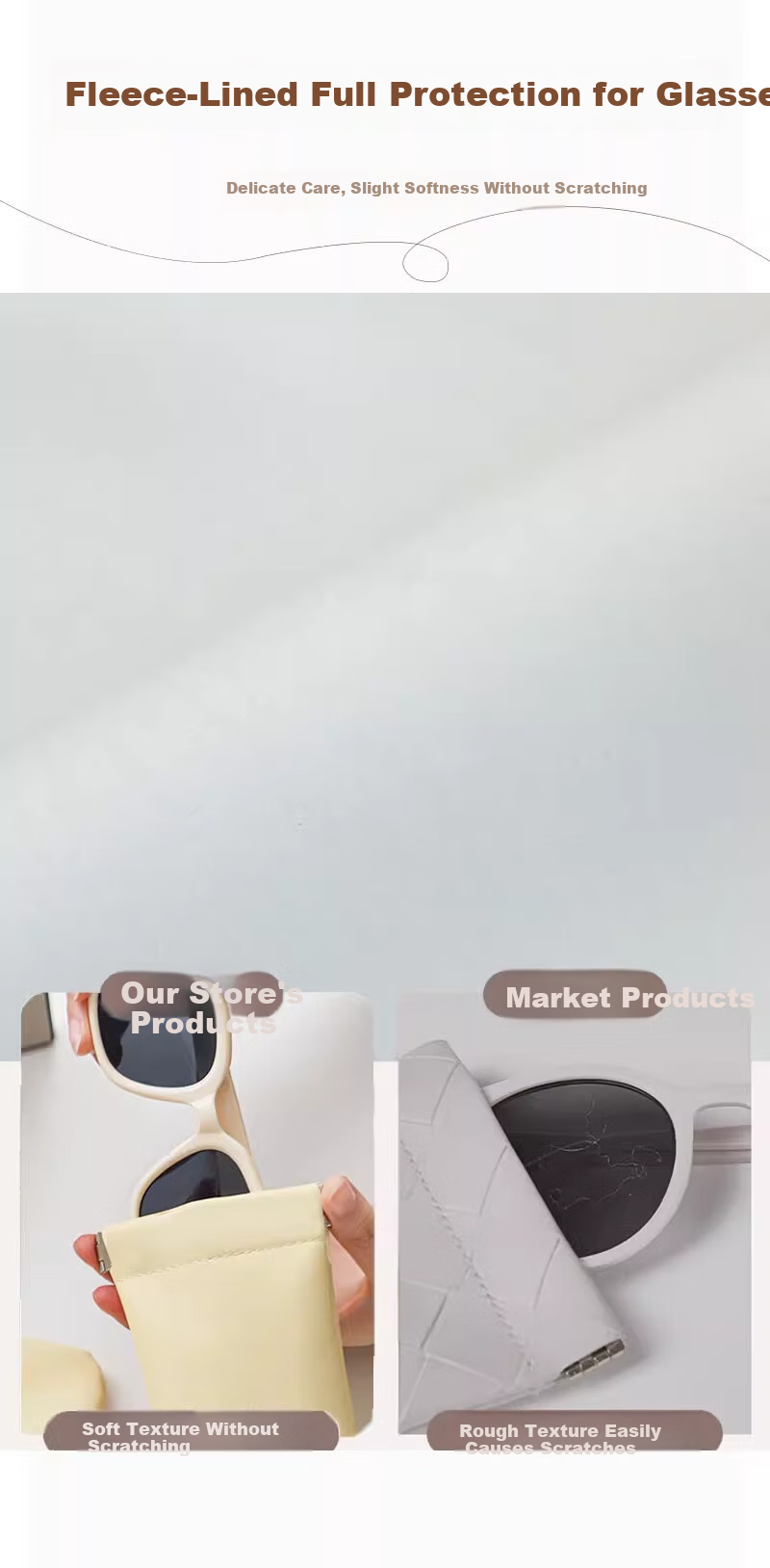 Yuanben Thickened PU Glasses Storage Case Sunglasses Pouch Portable Pressure-Resistant Automatic Closure Myopia Glasses Protective Cover 6