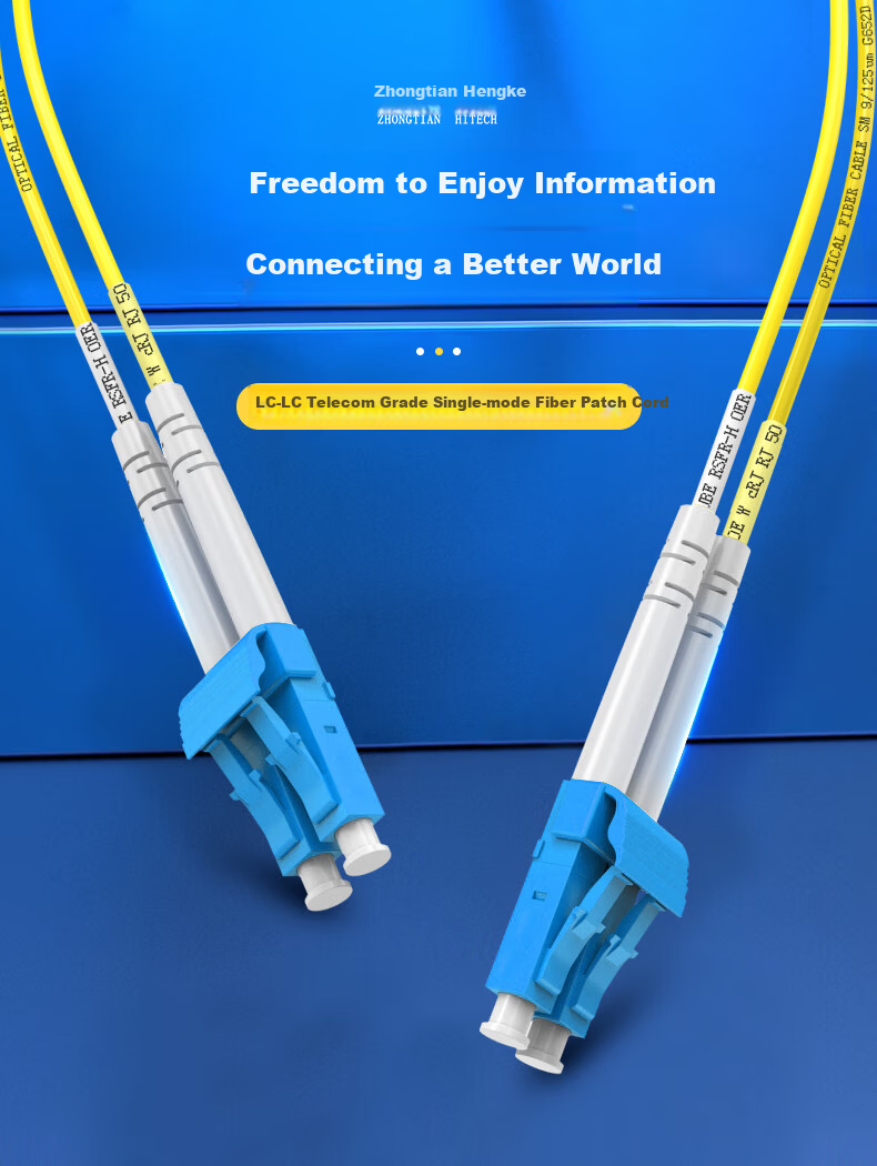 ZHONG TIAN HITECH Telecom-Grade Fiber Optic Patch Cable LC-LC Single-Mode Dual-Core Duplex 2.0 Fiber Optic Cable, 1 Meter, ZT-L101 2