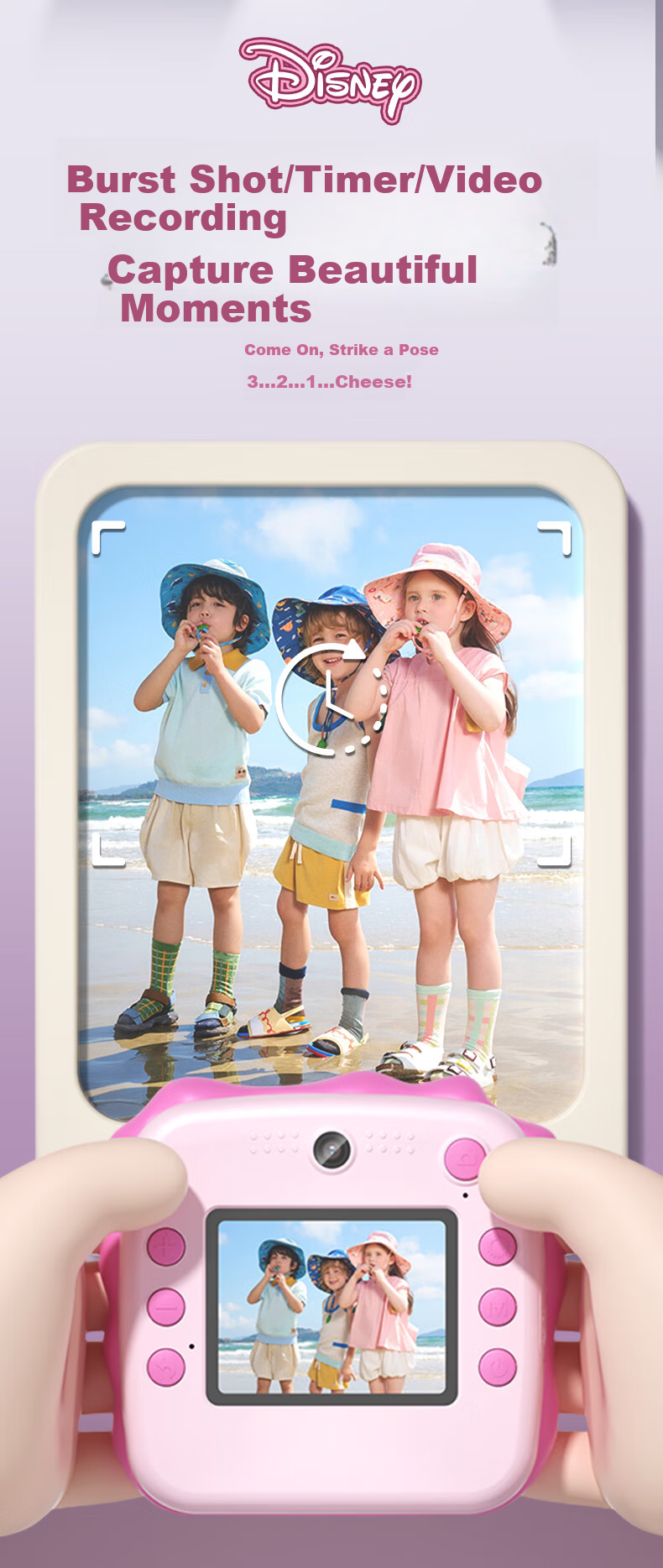 Disney Instant Print Color Photo Camera with Dual Lenses for Children, Students, Boys And Girls, Toy Mid-Autumn Festival Gift 4