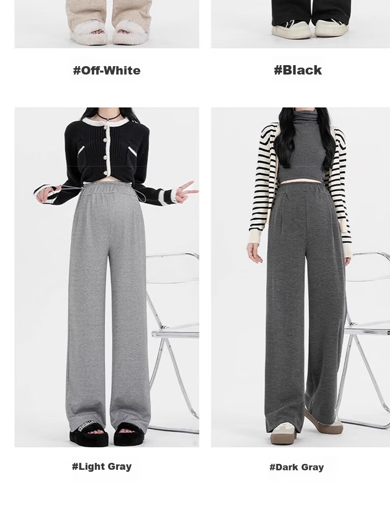 Sidoo Maternity Pants Spring Autumn Wide Leg Pants Non-Belly Support Fleece Lined Plus Size XL Oatmeal 10