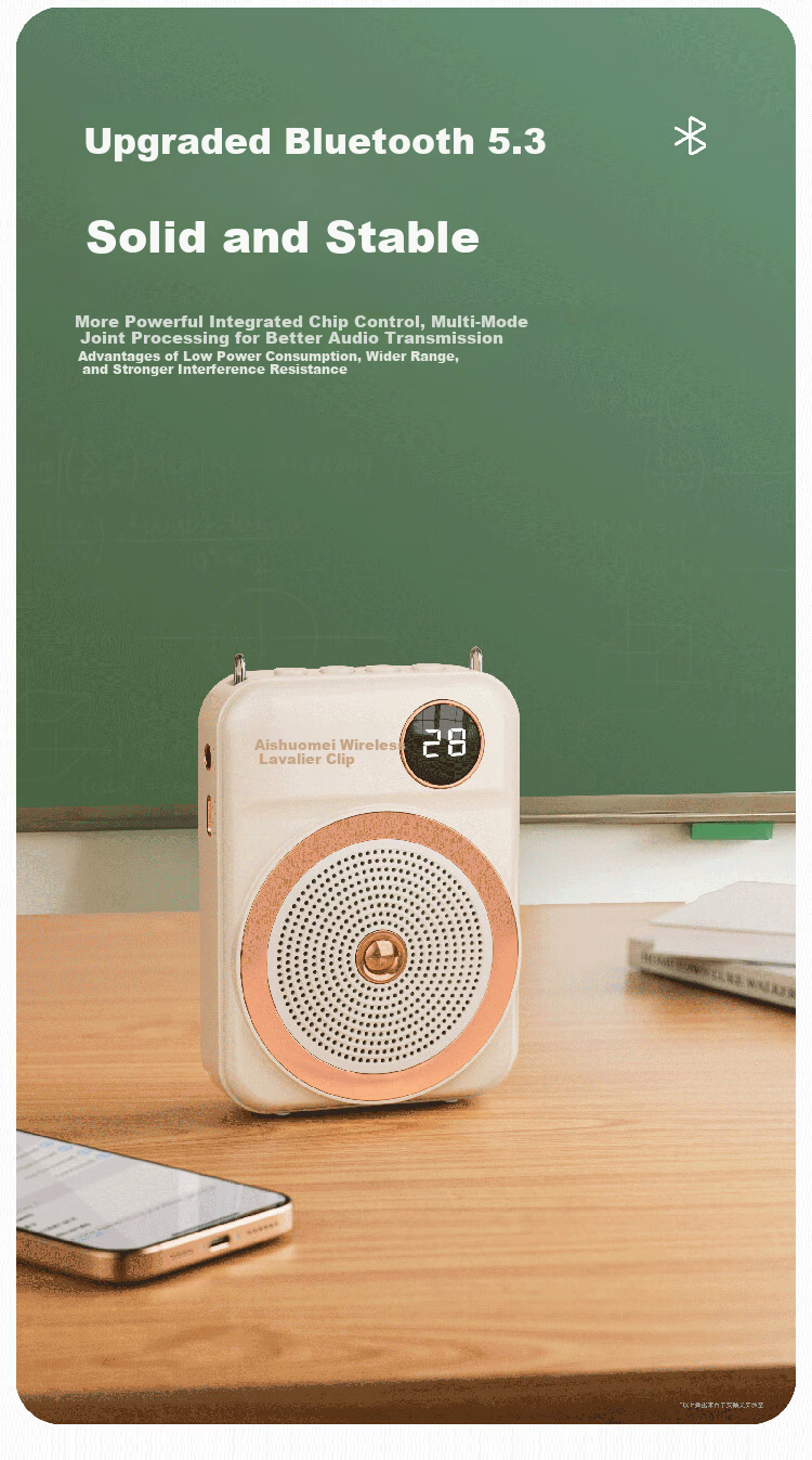 Aishuomei K28 Wireless Mini Amplifier Teacher's Classroom Microphone Outdoor Tour Guide Portable Speaker Off-White 8