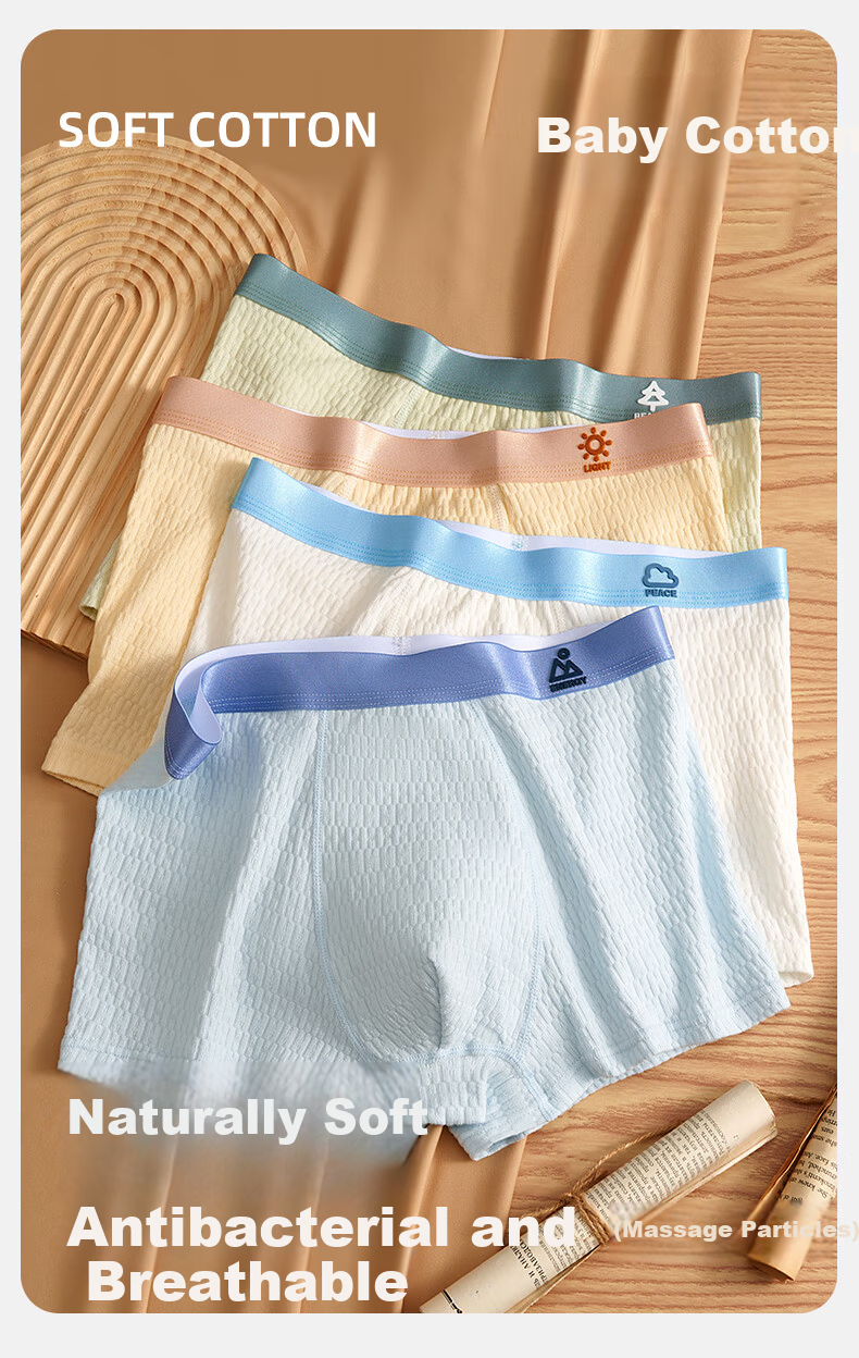 Miiow Teen Boys Pure Cotton Antibacterial Boxer Briefs for Adolescents, Students Aged 16-18, Middle and High School 1