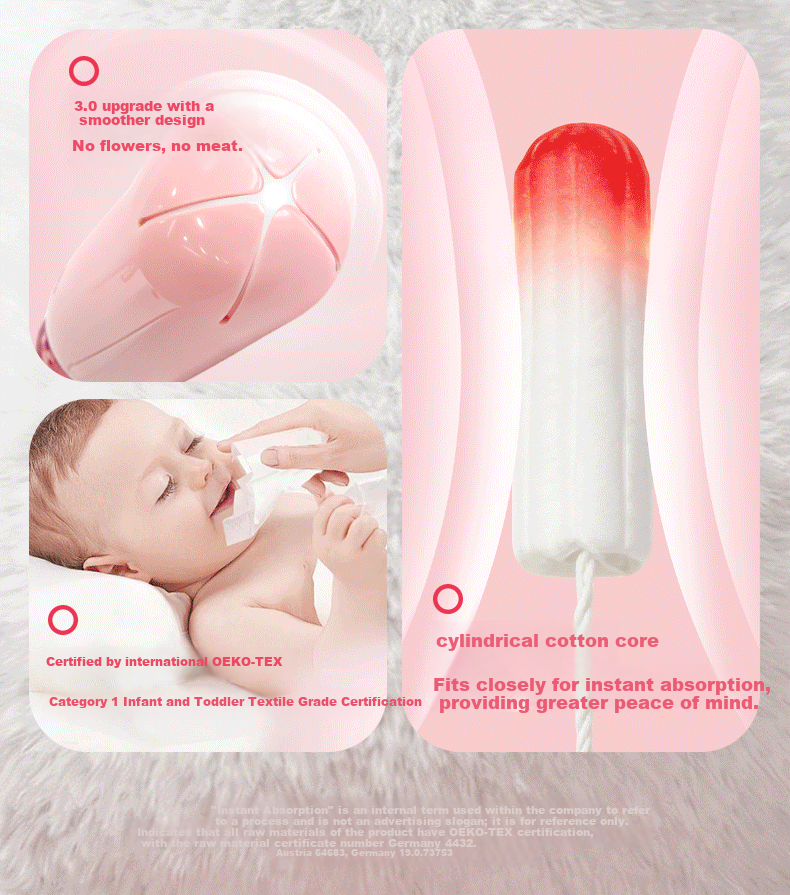 AIMYBEAR Long Applicator Tampons Super Absorbency SP 32-Pack Menstrual Tampons Sanitary Pads JD Self-operated 2