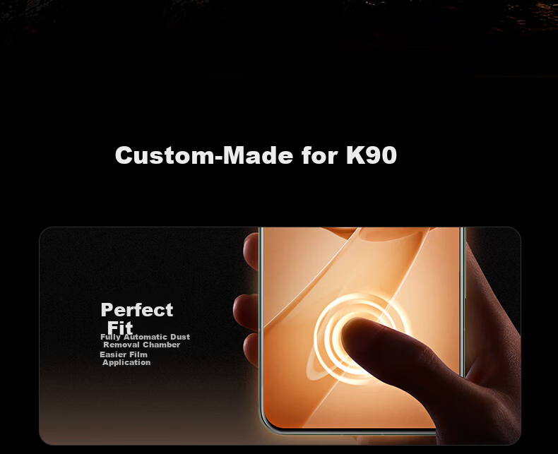 UGREEN [Instant Screen Protector] Tempered Glass Film for Redmi K90 Pro Max, Full Coverage Anti-Shatter Anti-Fingerprint Ultra-Sonic Quick Unlock for Redmi K90 Pro Max Smartphone 3