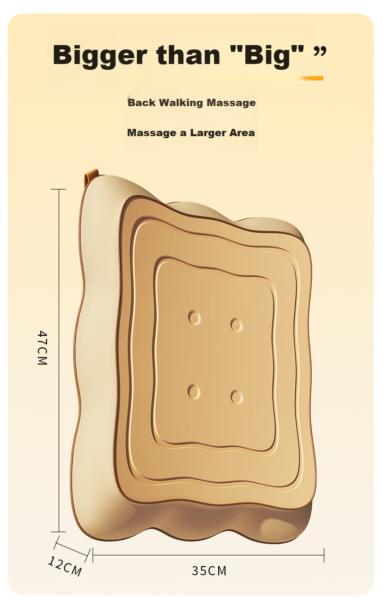 Miaojie MX08 Waist Massager Walking Style Back Massager Kneading Heat Office Lumbar Cushion Lumbar Support for Lumbar Muscle Strain Gift for Parents Mother's Day Birthday Men and Women Gold 2