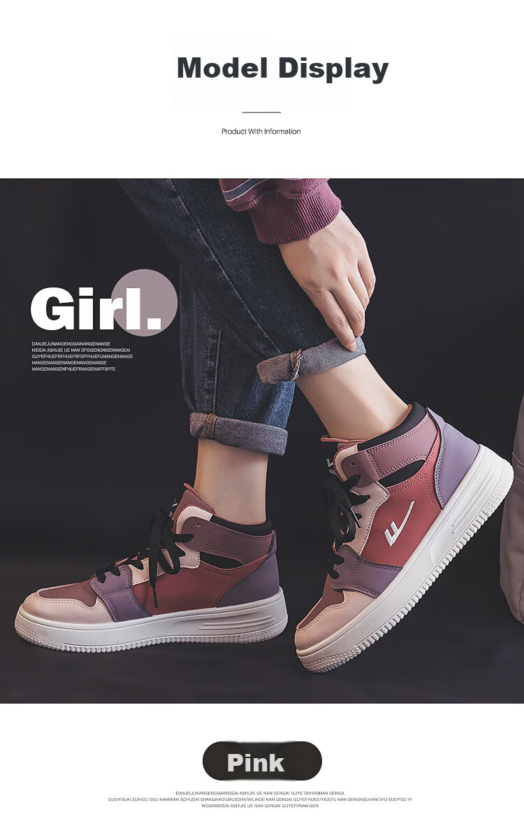 Warrior Official Women's High-Top Thick-Soled Sneakers 2026 New Pink Size 35 13