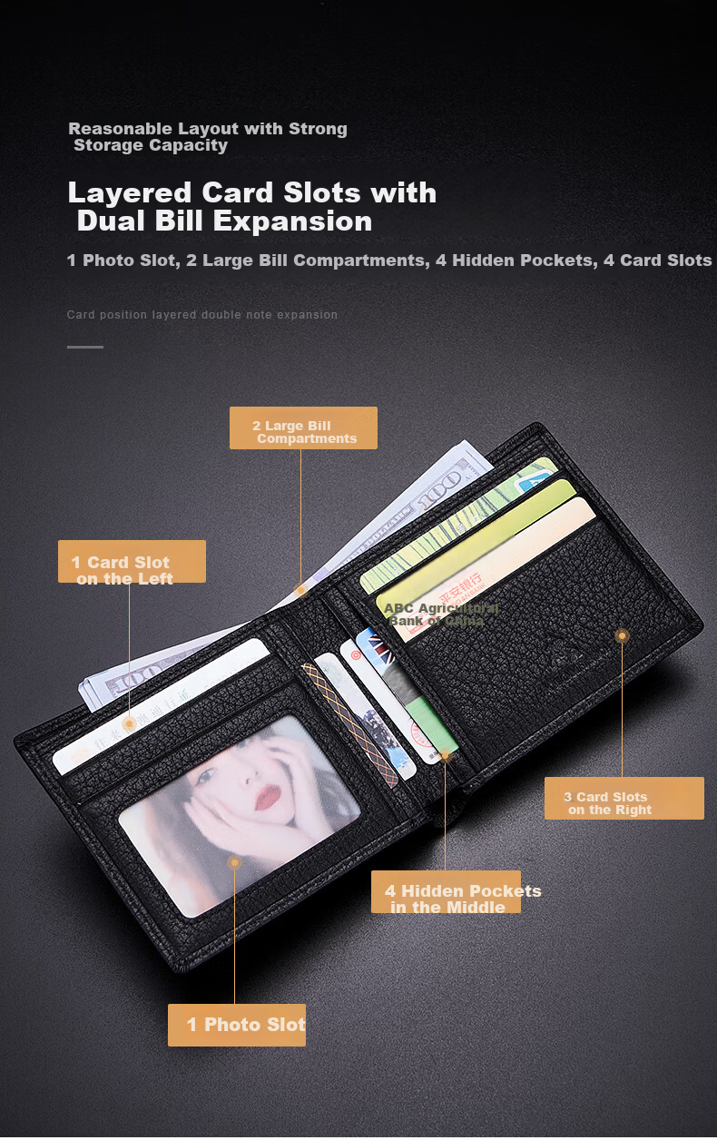 Paolo Mest Men's Genuine Leather Short Wallet Gift Box Practical Birthday Present for Boyfriend Husband Father JD Self-operated 7
