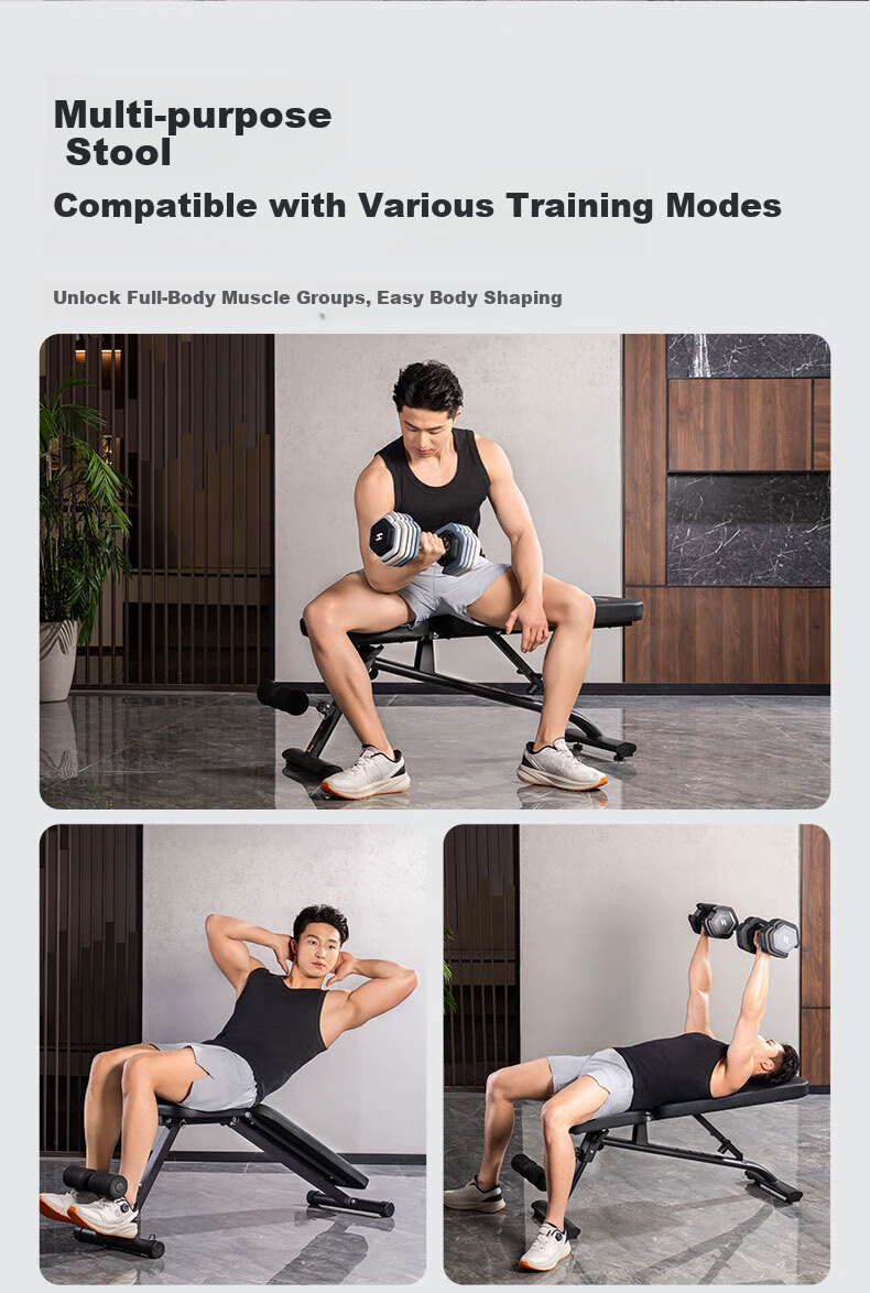 SHUA Adjustable Foldable Dumbbell Bench Home Gym Training Equipment SH-G593 6