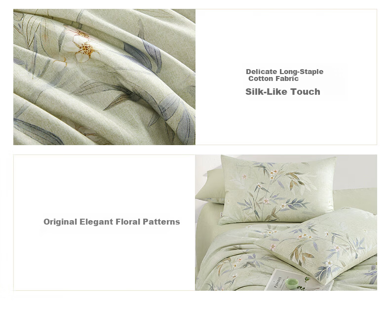 Boyang Home Textile 60-Count Xinjiang Long-Staple Cotton Four-Piece Set Luxury Pure Cotton Bedding Sheet and Duvet Cover for 1.8m Bed Xunzhu 4