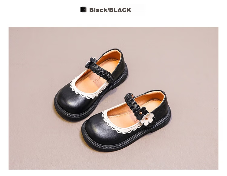 Wuma Girls Princess Leather Shoes 2026 New Spring Autumn Children's Performance Soft Sole Single Shoes for Big Kids 5