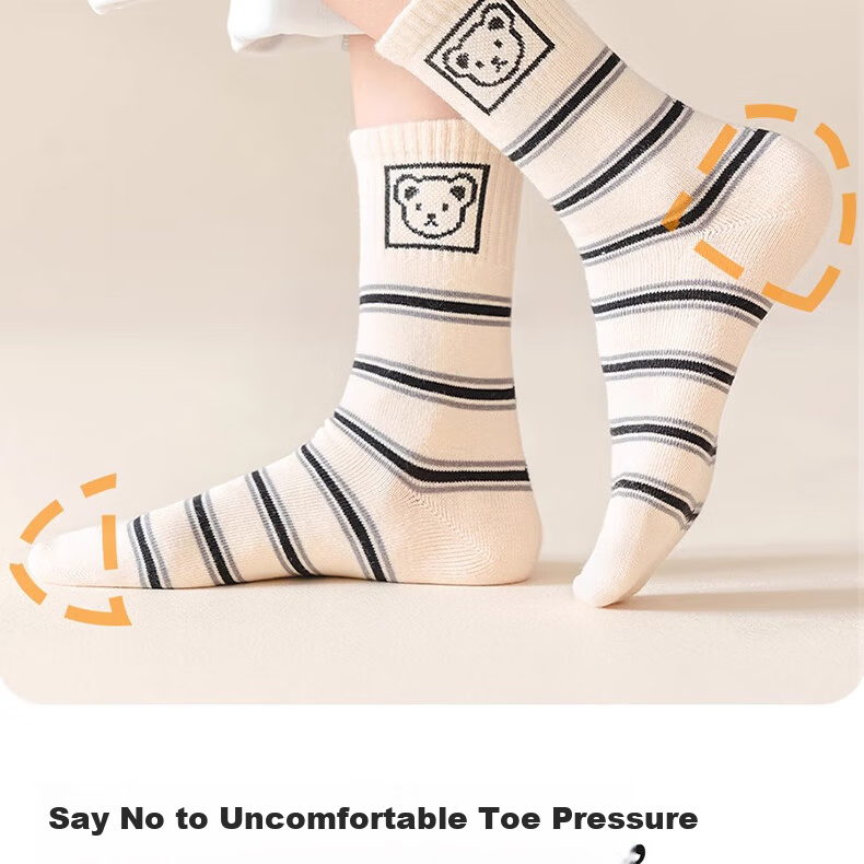 Mianqixiong Children's Socks Boys Spring and Autumn Cotton Girls Mid-Calf Autumn Winter Sports Cotton Socks - EW117-3-5 14